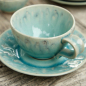 Preview: Cresta Crackele-Keramik - Tasse mit Untertasse